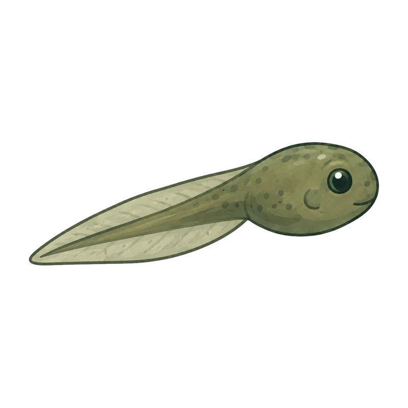 Watercolour illustration of a tadpole